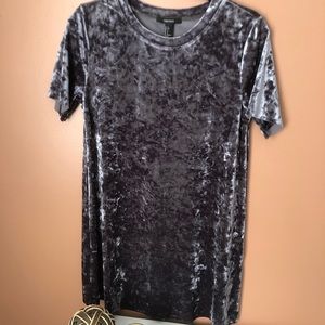 Crushed Velvet Shirt Dress